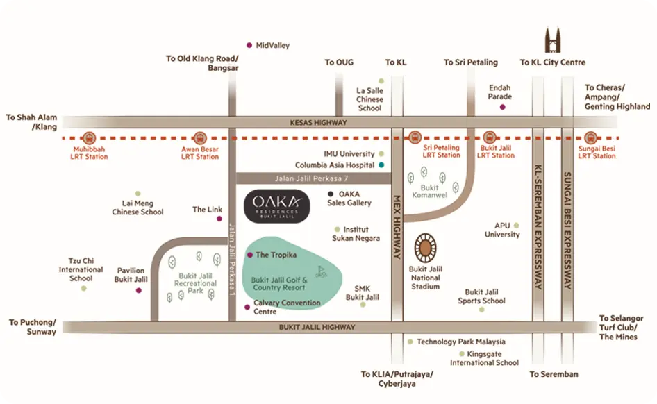 Oaka Residences Location Map